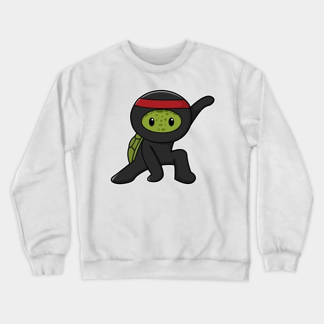 Turtle with Shell as Ninja Crewneck Sweatshirt by Markus Schnabel